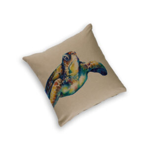 Cushion Cover Organic Cotton Beige Deborah Broughton Turtle