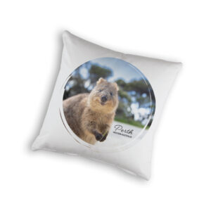 Cushion Cover Organic Cotton White Perth Quokka