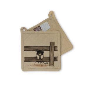 Pot Holder Organic Cotton Beige Fig Hill Farm Curious Collie