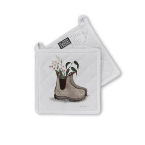 Pot Holder Organic Cotton White Fig Hill Farm Boot For You