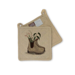 Pot Holder Organic Cotton Beige Fig Hill Farm Boot For You