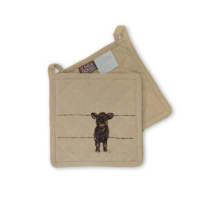 Pot Holder Organic Cotton Beige Fig Hill Farm Nosy Neighbour