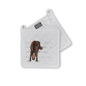 Pot Holder Organic Cotton White Fig Hill Farm Pesky Pony