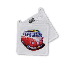 Pot Holder Organic Cotton White Deborah Broughton Roadtrip Kombi
