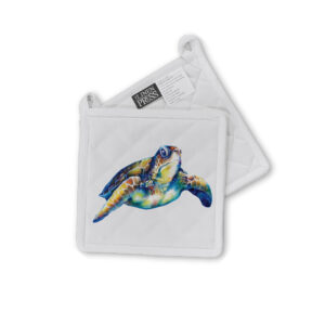 Pot Holder Organic Cotton White Deborah Broughton Turtle