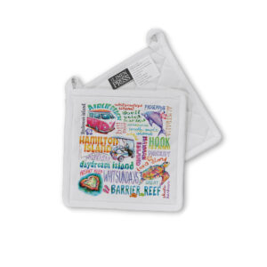 Pot Holder Organic Cotton White Deborah Broughton Whitsundays Words