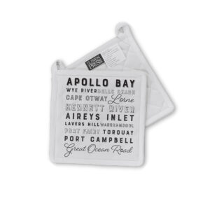 Pot Holder Organic Cotton White GOR Place Names