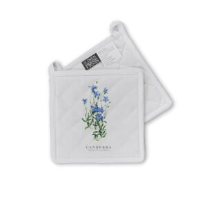 Pot Holder Organic Cotton White Bluebell Canberra Capital of Australia