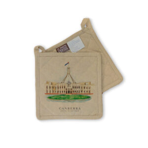 Pot Holder Organic Cotton Beige Parliament House Canberra Capital of Australia