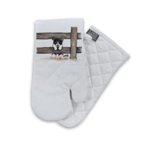 Oven Mitt Organic Cotton White Fig Hill Studio Curious Collie
