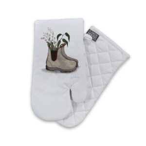 Oven Mitt Organic Cotton White Fig Hill Studio Boot For You
