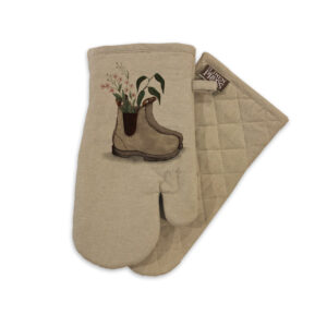 Oven Mitt Organic Cotton Beige Fig Hill Studio Boot For You