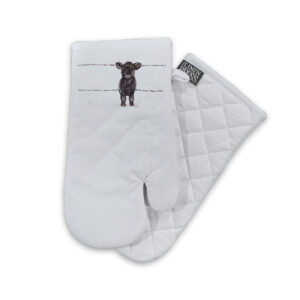 Oven Mitt Organic Cotton White Fig Hill Studio Nosy Neighbour