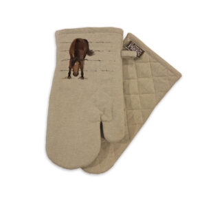 Oven Mitt Organic Cotton Beige Fig Hill Studio Pesky Pony