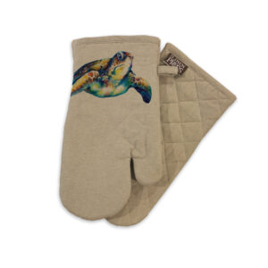 Oven Mitt Organic Cotton Beige Deborah Broughton Turtle