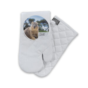Oven Mitt Organic Cotton White Perth Quokka