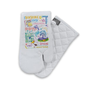 Oven Mitt Organic Cotton White Deborah Broughton Sunshine Coast Words