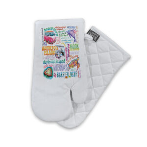 Oven Mitt Organic Cotton White Deborah Broughton Whitsundays Words