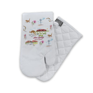 Oven Mitt Organic Cotton White Alice Springs Icons