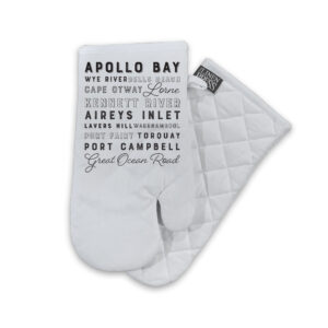 Oven Mitt Organic Cotton White GOR Place Names