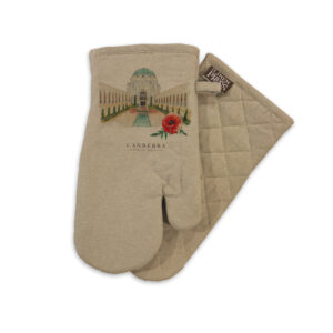 Oven Mitt Organic Cotton Beige War Memorial Canberra Capital of Australia