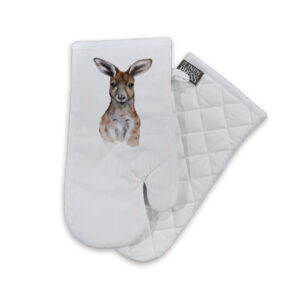 Oven Mitt Organic Cotton White Fig Hill Studio Kaia Kangaroo