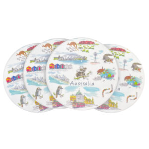 Coaster Ceramic Set of 4 Australian Icons