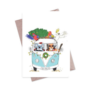 Greeting Card Christmas Blue Kombi