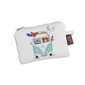 Purse Organic Cotton White Blue Kombi Great Ocean Road