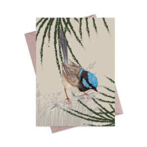 Greeting Card Grasslands Blue Wren Single