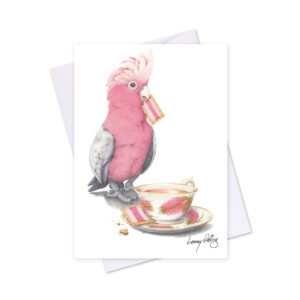 Greeting Card Lenny Pelling Tea And Bickies Galah