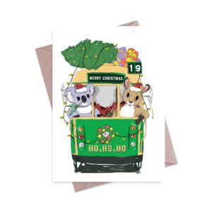 Greeting Card Christmas Melbourne Tram