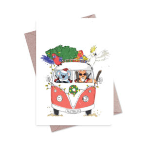 Greeting Card Christmas Red Kombi