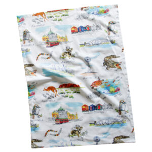 Tea Towel Organic Cotton Australian Icons