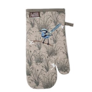 Single Mitt Organic Cotton Grasslands Blue Wren