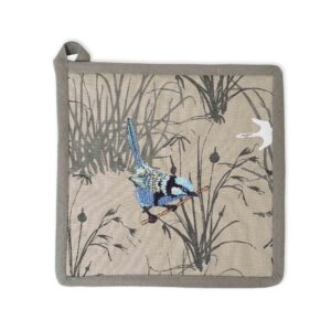 Pot Holder Organic Cotton Grasslands Blue Wren