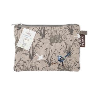 Purse Large Organic Cotton Grasslands Blue Wren