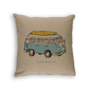 Cushion Cover Organic Cotton Beige Blue Side Kombi