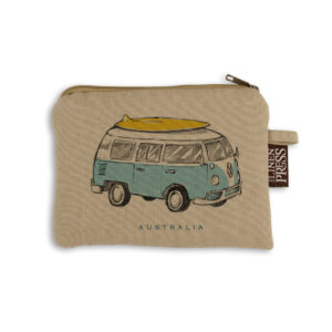 Purse Organic Cotton Beige Blue Side Kombi