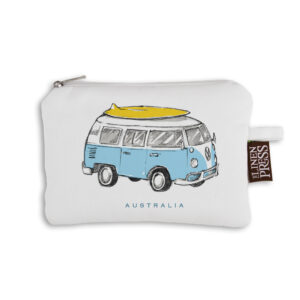 Purse Organic Cotton White Blue Side Kombi