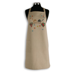 Apron Organic Cotton Beige Christmas Joy