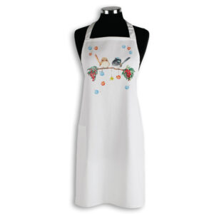 Apron Organic Cotton White Christmas Joy