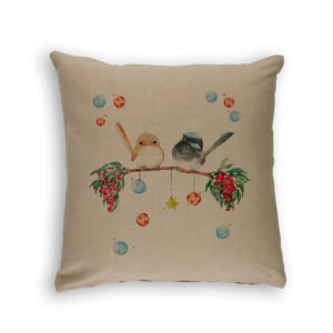 Cushion Cover Organic Cotton Beige Christmas Joy