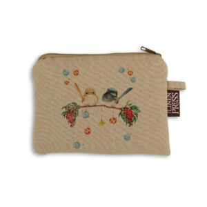 Purse Organic Cotton Beige Christmas Joy