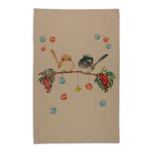 Tea Towel Organic Cotton Beige Christmas Joy