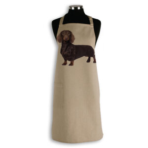Apron Organic Cotton Beige Dachshund