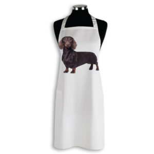 Apron Organic Cotton White Dachshund