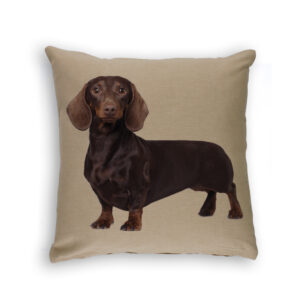 Cushion Cover Organic Cotton Beige Dachshund