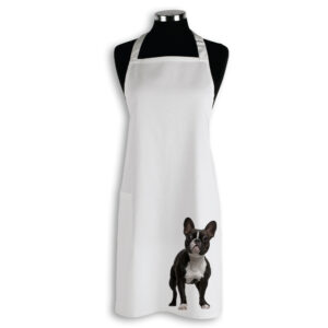 Apron Organic Cotton White French Bulldog