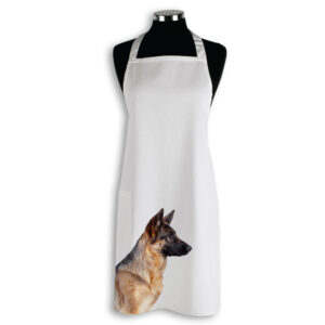 Apron Organic Cotton White German Shepherd